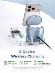 UGREEN Uno 65300 rocket-shaped 25W Qi2 magnetic charging stand 2-device wireless charging