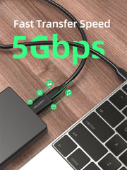CABLETIME USB-A Male to USB-C Female OTG Adapter with Lanyard, 5Gbps