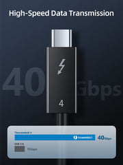 CABLETIME Thunderbolt 4 Cable USB-C to USB-C 8K 60Hz
