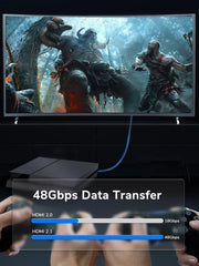 CABLETIME Ultra-Thin HDMI 2.1 Cable, 48Gbps, 8K@60Hz / 4K@120Hz, 1m / 2m