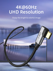 CABLETIME USB-C to HDMI Cable 4K 60Hz Right Angle for MacBook Pro