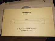 UGREEN 1x8 HDMI Splitter 1 In 8 Out HDMI Amplifier Splitter Full HD 1080P UHD 3D TV Monitor Projector Multi Display 40203EU Ugreen