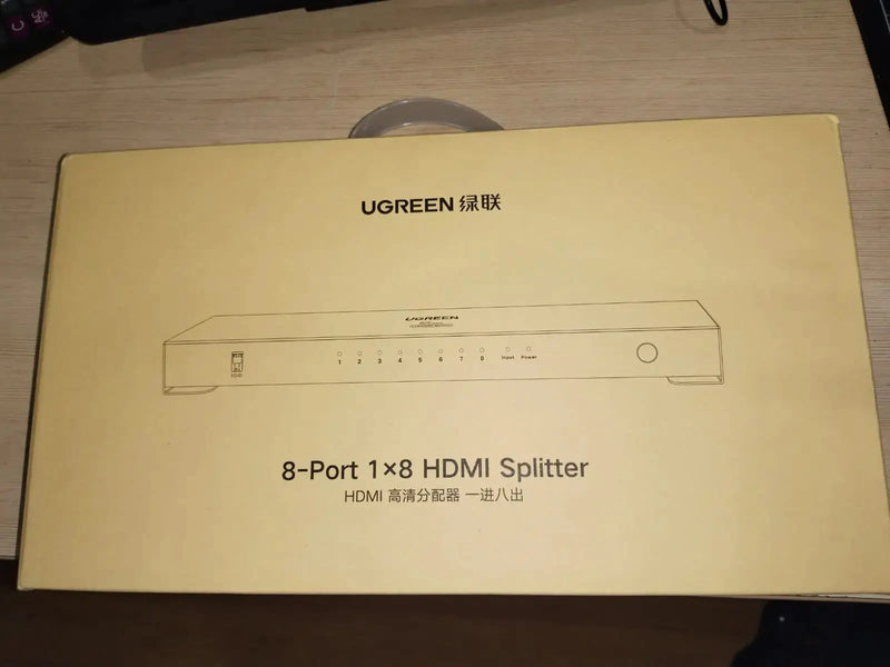 UGREEN 1x8 HDMI Splitter 1 In 8 Out HDMI Amplifier Splitter Full HD 1080P UHD 3D TV Monitor Projector Multi Display 40203EU Ugreen