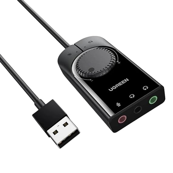 40964-UGREEN USB External Stereo Sound Adapter 15cm (Black)