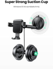 UGREEN LP200 60990B gravity suction cup car phone holder with telescopic arm super strong suction cup