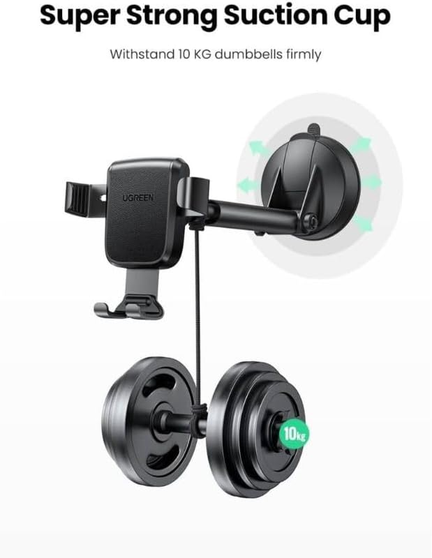 UGREEN LP200 60990B gravity suction cup car phone holder with telescopic arm super strong suction cup