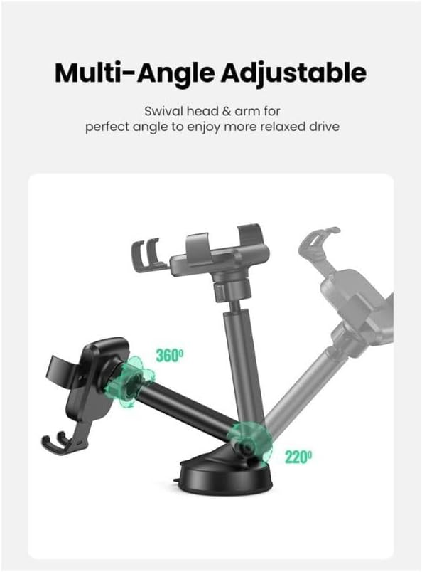 UGREEN LP200 60990B gravity suction cup car phone holder with telescopic arm multi-angle adjustable