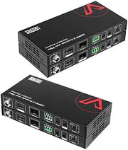 AV Access 4KEX300-F High-End 4K Fiber HDMI Extender, up to 300M/1000ft over Fiber Optic Cable, HDMI 2.0 Transmitter & Receiver Kit, 2-Way IR & RS232 AV Access