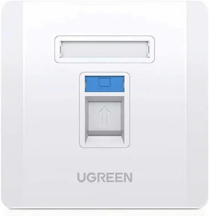 UGREEN Single Port Wall Plate Standard Keystone Faceplate RJ45 Cat6 Cat5e Ethernet HDMI Audio Video Jack Home Office (80180) Ugreen
