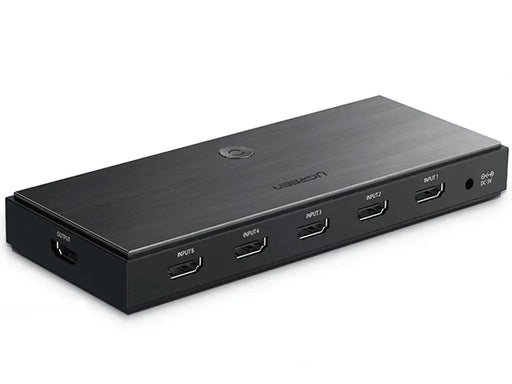 UGREEN 5-in-1 HDMI 2.0 Switch, 5 Input 1 Output HDMI Splitter with Remote, Supports 4K@60Hz, HDR, 3D, HDCP 2.2, Compatible with TV, Monitor, Projector, PS5, Xbox, Blu-ray, Fire Stick, Laptop – Black (50710) Ugreen