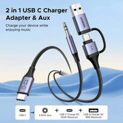 UGREEN USB C to 3.5mm Audio Cable Charger 2 in 1 Hi-Res Type-C AUX Headphone Adapter Car Stereo Music Cable (45009) Ugreen India