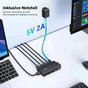 UGREEN HDMI KVM Switch 4K 60Hz USB A C 3.0 2 Input 1 Output PS5 PS4 Xbox Laptop Keyboard Mouse Desktop Controller (45452) Ugreen