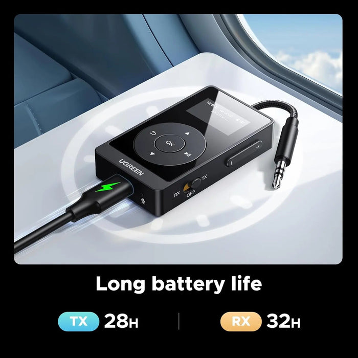 UGREEN Bluetooth 5.3 Transmitter Receiver aptX Low Latency 2-in-1 Wireless Audio Adapter TV Car Stereo Headphones (45492)