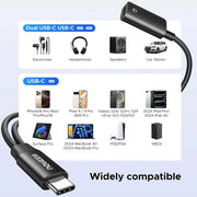 UGREEN Magnetic USB C Splitter 1 to 2 Dual Port Headphone Charger Type-C Audio Adapter Charge Listen Simultaneously (45800) Ugreen