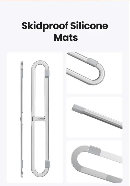 UGREEN Adjustable Clip-On Laptop Stand MacBook PC 11-17" Foldable Aluminum Holder Ergonomic Angle Space-Saving (45415) Ugreen