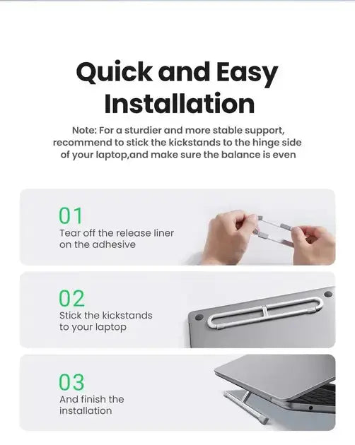 UGREEN Adjustable Clip-On Laptop Stand MacBook PC 11-17" Foldable Aluminum Holder Ergonomic Angle Space-Saving (45415) Ugreen