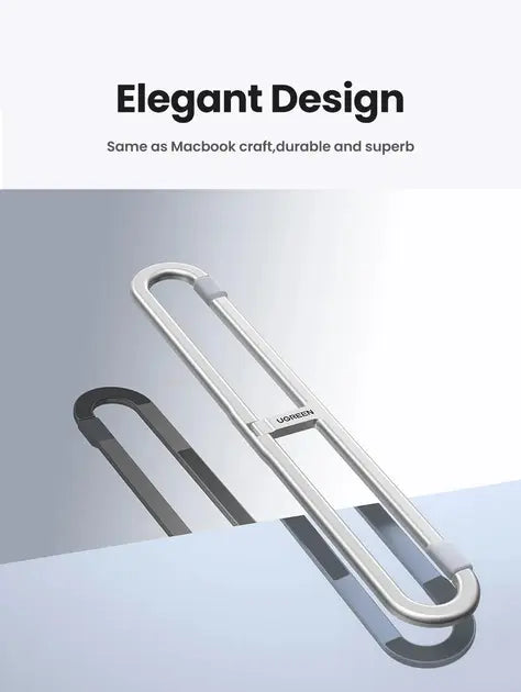 UGREEN Adjustable Clip-On Laptop Stand MacBook PC 11-17" Foldable Aluminum Holder Ergonomic Angle Space-Saving (45415)
