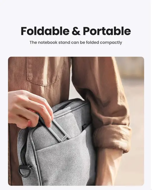 UGREEN Adjustable Clip-On Laptop Stand MacBook PC 11-17" Foldable Aluminum Holder Ergonomic Angle Space-Saving (45415) Ugreen