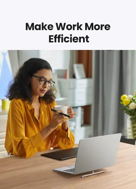 UGREEN Adjustable Clip-On Laptop Stand MacBook PC 11-17" Foldable Aluminum Holder Ergonomic Angle Space-Saving (45415)