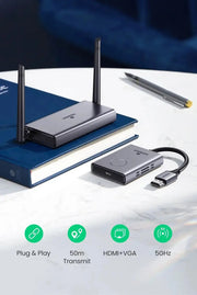 UGREEN 50M Wireless HDMI VGA Extender Transmitter Receiver 1080P 60Hz 5GHz Long Range Display Adapter Kit 50633A Ugreen