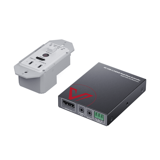 AV Access 4KEX70W-H2 4K USB-C & HDMI Wall Plate Extender – 70m over Cat 6, 100W PD, HDCP 2.3, IR & RS-232