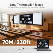 AV Access 4KEX70W-H2 4K USB-C & HDMI Wall Plate Extender – 70m over Cat 6, 100W PD, HDCP 2.3, IR & RS-232