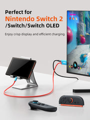 CABLETIME Nintendo Switch 2 Travel Dock 4K144Hz USB-C to HDMI Cable with 100W PD Charging