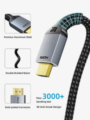 CABLETIME 8K HDMI 2.1 Cable 48Gbps Braided