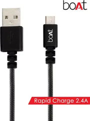 Boat USB 500 Micro USB 2.4A Cable For MobilesTablet & Smartphones,1.5m-Black BOAT