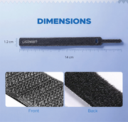 UGREEN 50370 14cm cable tie dimensions and hook-and-loop material detail