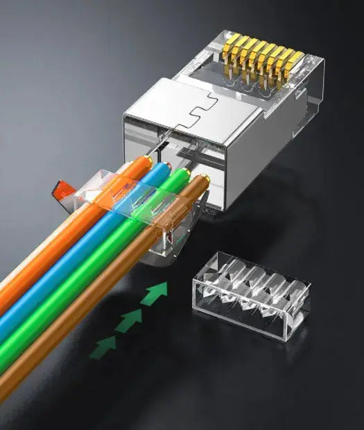 UGREEN Cat 7 Shielded Modular Plugs Gold Plated 50U Pack of 10 RJ45 Connectors High Speed Ethernet Cable Network (50634) Ugreen