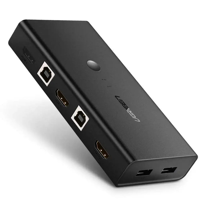 UGREEN 2-in-1 KVM Switch 4K HDMI Switcher 4 Port USB Hub Manual Sharing Computer PC Laptop Monitor Keyboard Mouse (50744) Ugreen