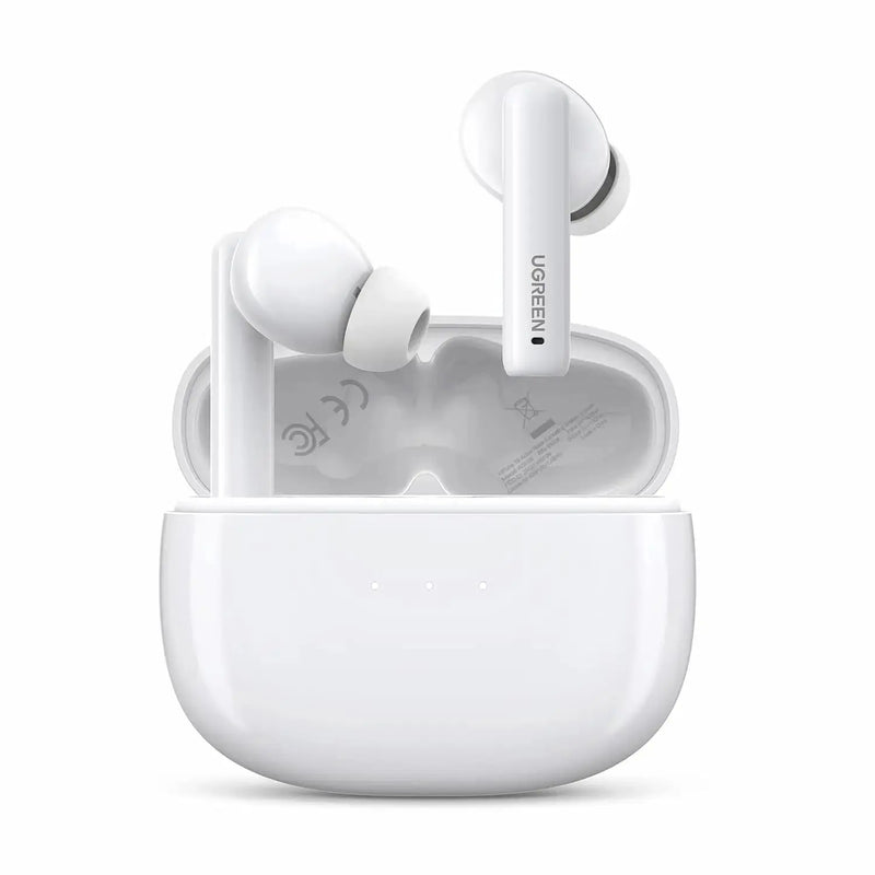 UGREEN HiTune T3 ANC Wireless Earbuds Bluetooth 5.2 Active Noise Cancelling Transparency Mode Deep Bass 24H Playtime USB-C White 90206 Ugreen
