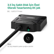 UGREEN USB 3.0 SATA Adapter Cable 5Gbps External Hard Drive Converter 2.5" 3.5" HDD SSD 12V Power Supply (20611) Ugreen