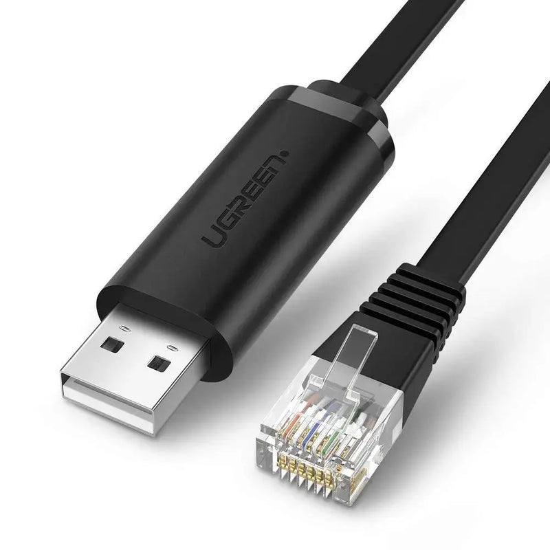 UGREEN USB Console Cable 3M USB 2.0 to RJ45 RS232 FTDI Chip Plug Play PC Laptop Windows Mac OS Linux Network (60813) Ugreen