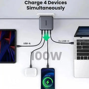 UGREEN Nexode 100W USB-C Charger 4-Port GaN II 3 USB-C 1 USB-A MacBook Pro iPhone 15 iPad Galaxy Steam Deck 15254 Ugreen