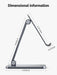 UGREEN Height Adjustable Aluminum Portable Mobile Tablet Stand iPad Pro 12.9 9.7 10.5 Air Mini iPhone 12 Switch (40393) Ugreen