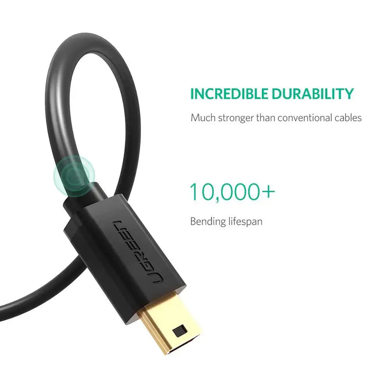 UGREEN USB 2.0 to Mini USB Cable 1.5M A Male 5-Pin Mini B Cord MP3 MP4 Digital Camera GPS GoPro Hero Sat Nav (10385) Ugreen