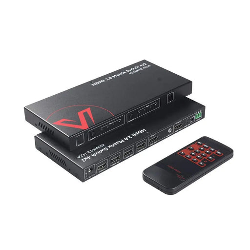 AV Access 4KMX42-H2A 4×2 4K HDMI Matrix Switch with ARC & SPDIF Audio Extraction, HDMI 2.0 Switcher w/ Auto Downscaler for Home Theater AV Access