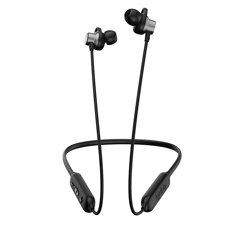 Infinity Glide N200, In Ear Wireless Earphones With Mic(Fast Charging, Deep Bass, Dual Equalizer,B5.0,IPX5,Premium Metal)Black Infinity