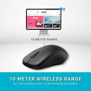 RAPOO 1620 Wireless Optical Mouse – Reliable 2.4GHz Wireless Connectivity, High-Precision 1000 DPI Sensor, Long Battery Life with Power Saving Mode, Ergonomic Ambidextrous Design, Nano USB Receiver, Black Rapoo