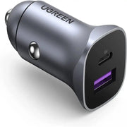 UGREEN 30W USB C Car Charger Dual Port PD3.0 QC3.0 Fast Charging iPhone 13/12 Galaxy S22/S21 iPad Pro (40858) Ugreen