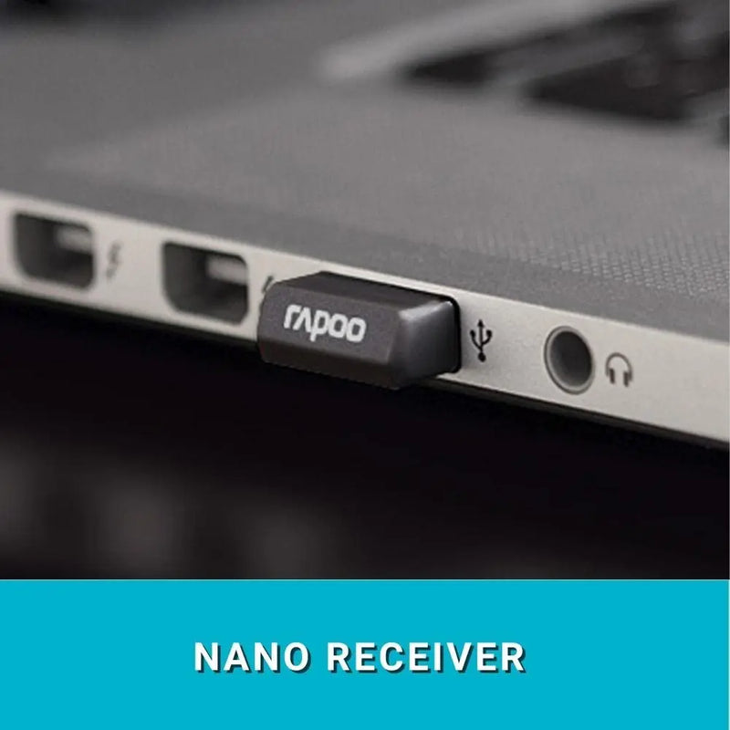 RAPOO 1620 Wireless Optical Mouse – Reliable 2.4GHz Wireless Connectivity, High-Precision 1000 DPI Sensor, Long Battery Life with Power Saving Mode, Ergonomic Ambidextrous Design, Nano USB Receiver, Black Rapoo