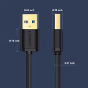 UGREEN USB to USB Cable 5Gbps USB 3.0 Nylon Durable Male to Male Hard Drive Camera DVD Player TV Hub Monitor 6.6ft 2M (10371) Ugreen