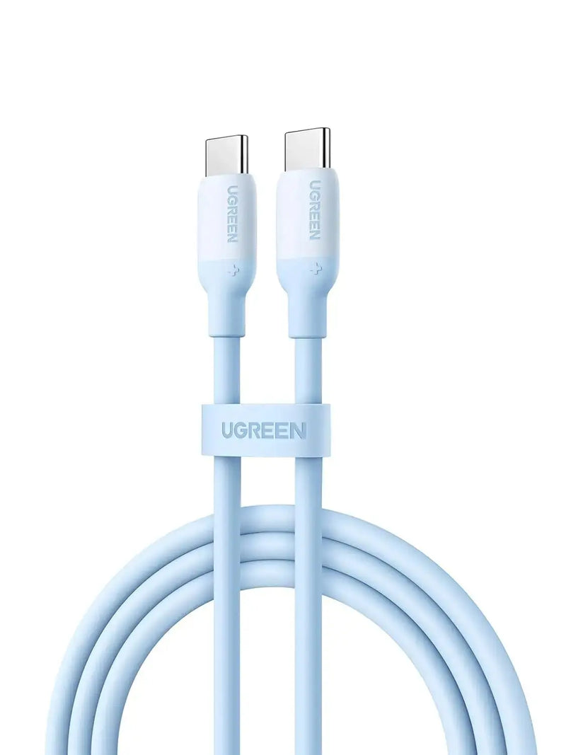 UGREEN USB C to USB C Silicone Charging Cable 1M 60W Galaxy S23 S22 Ultra MacBook Pro iPad Pro Air Pixel Blue (15279) Ugreen