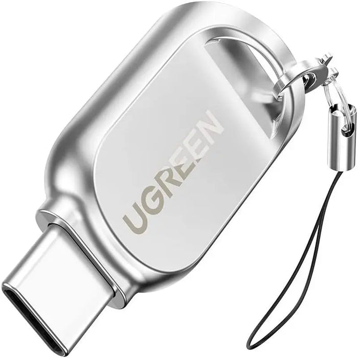 UGREEN USB-C Micro SD Card Reader OTG TF Adapter Zinc Alloy Android iPadOS Windows MacOS Linux Silver (15513)