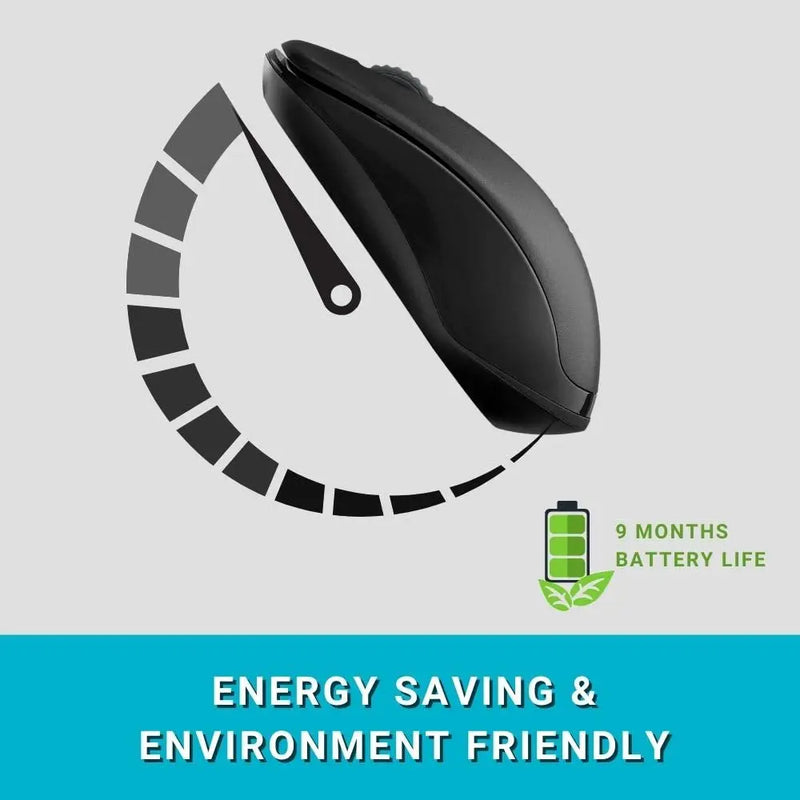 RAPOO 1620 Wireless Optical Mouse – Reliable 2.4GHz Wireless Connectivity, High-Precision 1000 DPI Sensor, Long Battery Life with Power Saving Mode, Ergonomic Ambidextrous Design, Nano USB Receiver, Black Rapoo