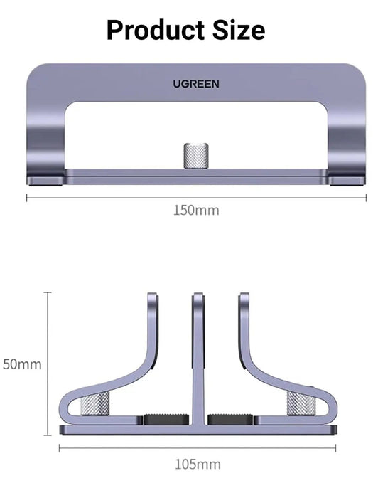 UGREEN Vertical Laptop Stand Dual Slot Adjustable Dock Aluminum Desktop Stand MacBook Air Pro Surface LG Gram Lenovo (60643) Ugreen India