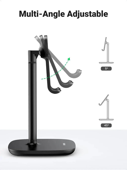 UGREEN Height Adjustable Desk Phone Holder iPhone 13 Pro Max 12 11 SE Galaxy S22 S21 All Phone Stand Universal Black (80194) Ugreen
