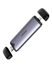 UGREEN M.2 NVMe SSD Enclosure 2-in-1 USB-C USB-A 10Gbps USB 3.1 Gen 2 Tool-Free M B&M Key 2242 2280 External Case (70532) Ugreen